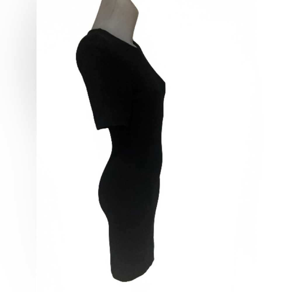 Wilfred Mignonne Mini Dress Womenβs Aritzia Black Stretch Knit Zip Small - Picture 4 of 10